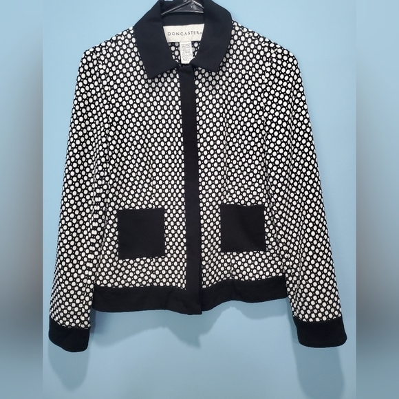 Bundle Only: Doncaster Long Sleeve Jacket B&W Geometrical Blazer Sz 2 - Picture 1 of 12